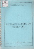 Kế hoạch và công cụ nghiên cứu : Nghiên cứu "Đánh giá nhu cầu và ưu tiên cho các chương trình bình đẳng giới tại Thanh Hoá" 